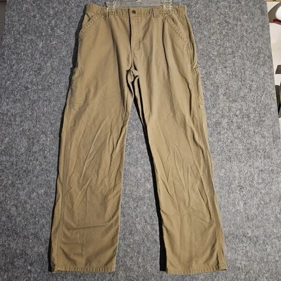 Carhartt Pants Mens 38x34 Brown Dungaree Fit Carpenter Workwear Cotton B151 - Picture 1 of 7